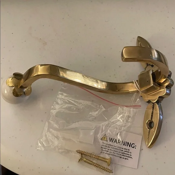 Anthropologie Agnes Brass Towel Hook Cottagecore Grandmacore Moderncottage - Picture 3 of 3